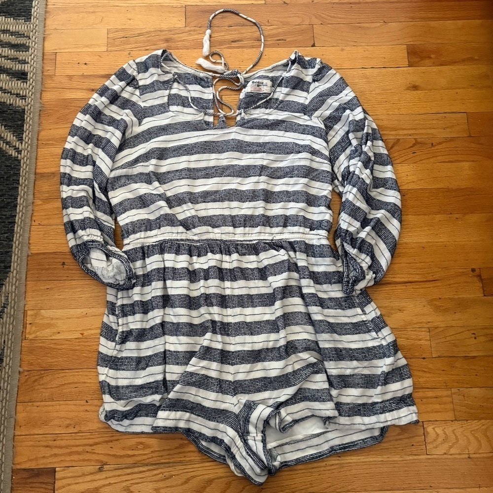Anthropologie Holding Horses Striped Romper Size XL - Picture 2 of 9
